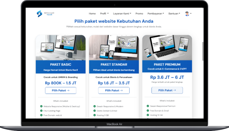 PILIH PAKET/PRODUK KAMI